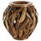 15.5" Brown Teak Wood Handmade Live Edge Tree Branch Vase